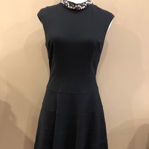 Eliza J black A-line dress with rhinestone detail